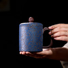 宜兴紫砂盖杯满刻百福粉浆直杯全手工泡茶杯，大容量浮雕刻绘复古茶