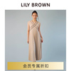 LILY BROWN2024春夏 法式优雅V领无袖百褶连衣裙LWCO241130