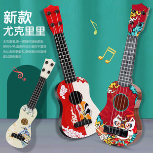 儿童吉他尤克里里玩具男孩女孩音乐，可弹奏国潮风格早教初学者乐器