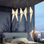 北欧千纸鹤小鸟吊灯 现代简约客厅餐厅过道灯 创意个性卧室吧台灯