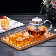 美斯尼整套茶具套装耐热加厚玻璃茶壶套装茶杯带茶盘花茶壶泡茶壶