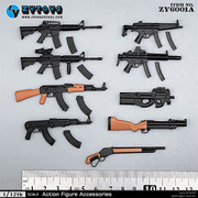 ZYTOYS 1/12 MP5 M4 AK47 M1887 6寸 机娘 兵人手办武器 塑料模型