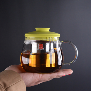 一屋窑茶杯带盖不锈钢过滤耐热玻璃花茶杯红茶绿茶白茶办公杯水杯