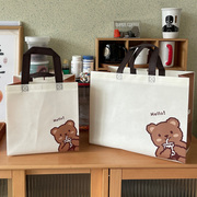 卡通童装无纺布环保袋子可爱小熊，打包袋子购物袋手提袋可定制logo