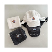 韩国儿童帽子围巾两件套洋气ins羊羔毛冬季(毛冬季)男孩保暖雷锋帽套装潮