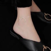 s925纯银转运珠脚链简约高级感手链女蛇骨脚链性感个性时尚脚踝链