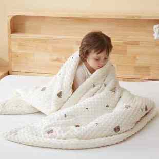 婴儿恒温豆豆毯新生双面绒被子，宝宝毛毯盖毯春秋，午睡儿童毯子