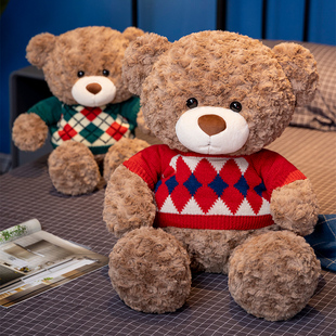 抱抱熊公仔毛绒玩具熊泰迪熊，女生玩偶布娃床上睡抱枕生日新年礼物