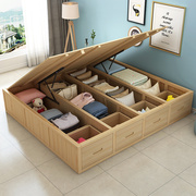 定制实木高箱储物床单人双人床1.8米气压箱体收纳床榻榻米地台床