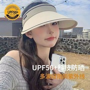 j拍一发五空顶遮阳帽女夏季防晒帽，遮脸防紫外线骑车防吹翻