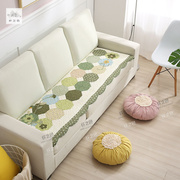 韩式田园绗缝沙发垫真拼布双人座罩巾套全棉客厅坐垫可水洗纤之色