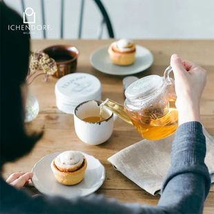 ICHENDORF意大利进口玫瑰茶壶水杯冷热水壶茶壶玻璃茶壶