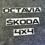适用斯柯达明锐改装黑色后英文标，skodaoctavi后备箱字母标尾标