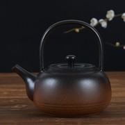 紫砂煮黑白茶壶陶瓷，烧水泡茶直火耐高温养生煮普洱茶器提梁陶壶