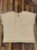 外贸原单女装大版棉砂洗华夫格T恤系带明线蝙蝠袖T恤ONIGIRI