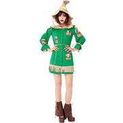稻草娃娃衣服cosplay万圣节出口日本绿野仙踪角色扮演木偶人服装