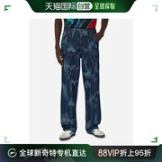 香港直邮潮奢ahluwalia男士微笑标志低腰靛蓝色牛仔裤