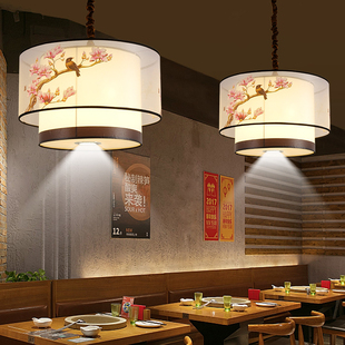 新中式仿古中国风茶楼餐厅，阳台火锅店包间，过道走廊中国风羊皮吊灯