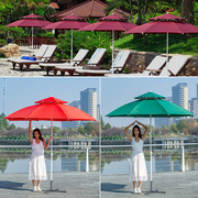 大号户外遮阳伞沙滩伞，景区庭院摆摊太阳伞雨伞，折叠双顶伞广告印刷