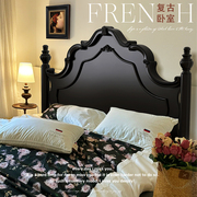法式复古黑色实木床现代简约1.8美式床轻法式床双人床安娜床婚床