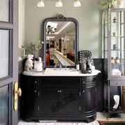 美式橡木浴室柜，组合卫生间落地大理石洗漱台欧式洗手盆柜