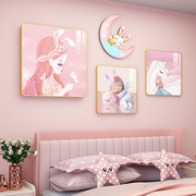 儿童房装饰画男孩女孩卧室房间挂画宇航员创意卡通壁画客厅床头画