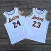 湖人队23号詹姆斯球衣城市版6号科比24号篮球服，8号复古球裤戴维斯