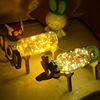 北欧实木创意火树银花灯，手工玻璃小鹿，小夜灯灯圣诞节生日礼物