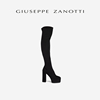 Giuseppe ZanottiGZ女士FW23秋冬仿绒面革粗跟及膝长筒靴