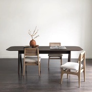 北欧原木餐桌长方形家用饭桌简约现代书桌工作台设计师大板办公桌