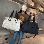 旅游手提包女时运动健身包韩版菱格出口包包短途大容量旅行包