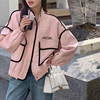 小香风短外套女2024年棒球服春秋设计感小众宽松包边上衣