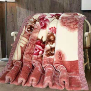 拉舍尔毛毯冬季双层加厚保暖毯子1E2斤盖毯双人结婚珊瑚绒午休毯