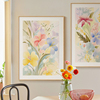 墙蛙奶油风客厅装饰画，沙发背景墙玄关抽象花卉，原木风卧室床头挂画