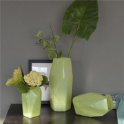 手工玻璃花瓶，美式欧式家居装饰品摆件几何，创意家居花器花瓶