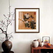 法式中国风装饰画古典怀旧新中式壁画花开富贵美式复古玄关卧室画