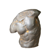 古希腊男性躯干欧式艺术桌塑装饰人D物小摆件仿装铁雕面手工铸饰