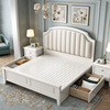 美式实木床1.8米2米双人床欧式简约皮艺轻奢软包床高箱储物大床