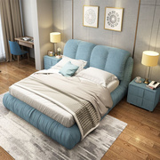 卧室床双人床布艺床可拆洗简约1.8米布榻米储物床婚床主卧家具