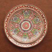 埃兰迪尔中亚异域风情陶瓷餐具华丽图腾装饰盘菜盘釉下彩西餐盘子