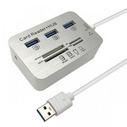 USB读卡器+usb3.0分线器二合一SD卡TF读卡器多功能USB扩展器