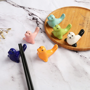 日式zakka海洋生物陶瓷筷子架，海狮海豹家用放筷子小托工艺品筷枕