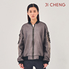 jicheng原创设计鹤影黑金色，外套立体翅膀，刺绣棒球服短款夹克