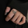 饰尚e族暗黑骷髅手爪戒指女小众设计嘻哈潮酷S925银开口戒指女