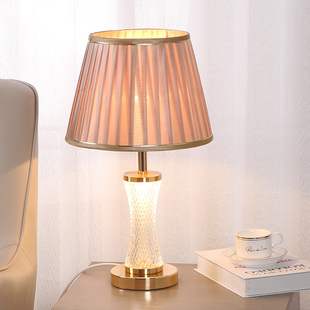 北欧轻奢台灯卧室床头玻璃房间，温馨可调光客厅，装饰灯饰高级感灯具