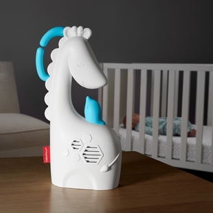 费家温柔的白色长颈鹿随身音乐安抚玩具，白噪音(白噪音)催眠玩具