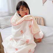 豆豆毯新生婴儿夏季纱布盖毯宝宝安抚被子毛毯幼儿园儿童空调毯子