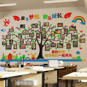 幼儿园教室走廊装饰墙贴卡通，大树照片背景墙3d亚克力，水晶自粘贴纸