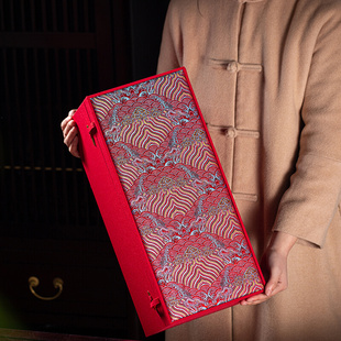红色结婚年货陶瓷花瓶工艺品摆件，高档精美盒，收纳空盒包装定制