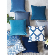 蓝色抱枕沙发客厅靠枕长条抱枕套定制汽车护腰床上靠背垫床头靠垫